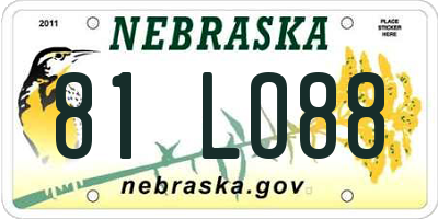 NE license plate 81LO88