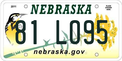 NE license plate 81LO95
