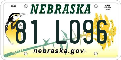 NE license plate 81LO96