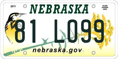 NE license plate 81LO99