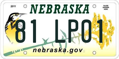 NE license plate 81LP01