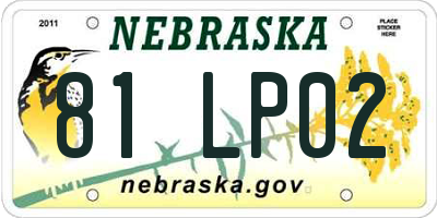 NE license plate 81LP02