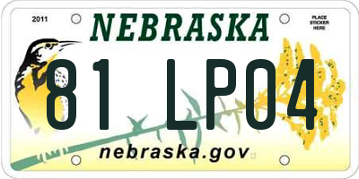 NE license plate 81LP04