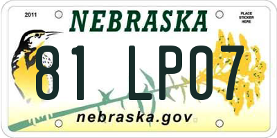 NE license plate 81LP07