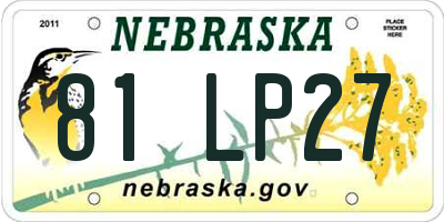 NE license plate 81LP27