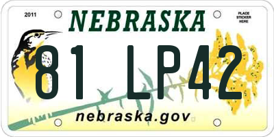 NE license plate 81LP42