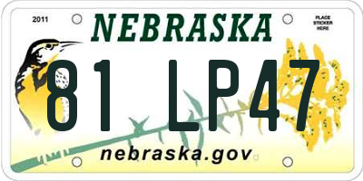 NE license plate 81LP47