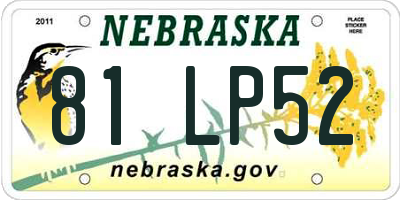 NE license plate 81LP52