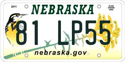 NE license plate 81LP55
