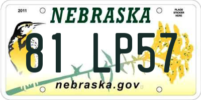 NE license plate 81LP57