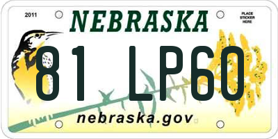 NE license plate 81LP60