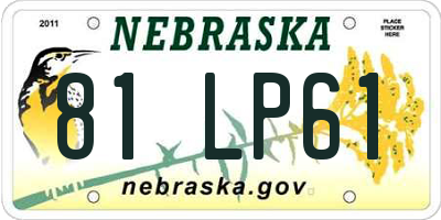 NE license plate 81LP61