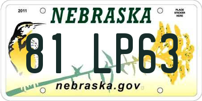 NE license plate 81LP63