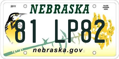 NE license plate 81LP82