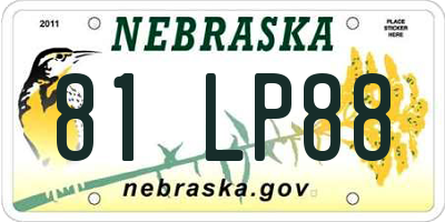 NE license plate 81LP88