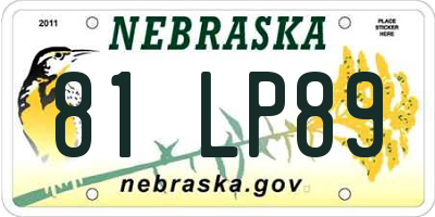 NE license plate 81LP89