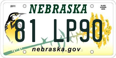 NE license plate 81LP90