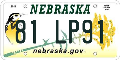 NE license plate 81LP91