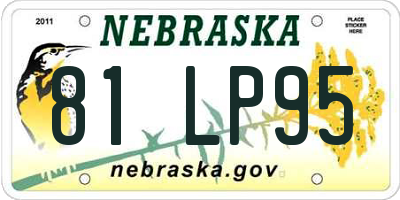 NE license plate 81LP95