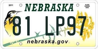 NE license plate 81LP97