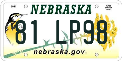 NE license plate 81LP98