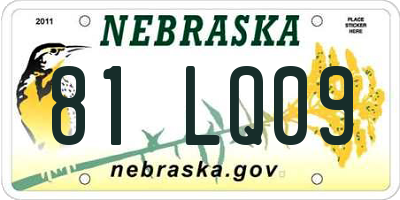 NE license plate 81LQ09