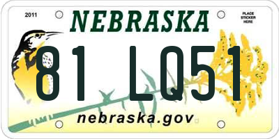 NE license plate 81LQ51