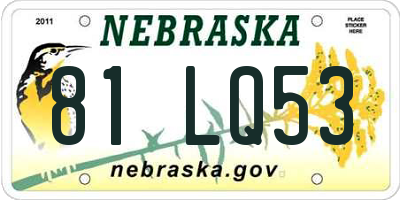 NE license plate 81LQ53