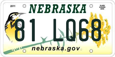 NE license plate 81LQ68