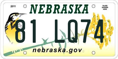 NE license plate 81LQ74
