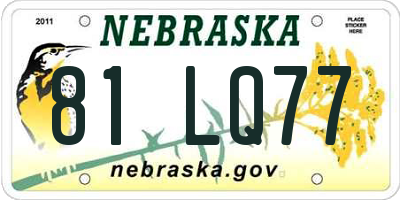 NE license plate 81LQ77