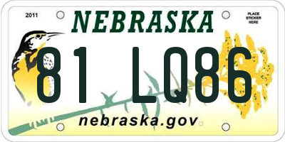 NE license plate 81LQ86