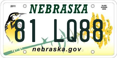 NE license plate 81LQ88