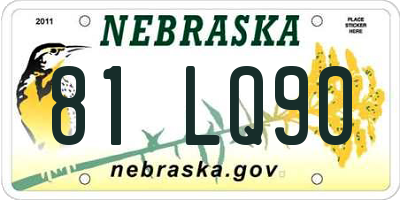 NE license plate 81LQ90