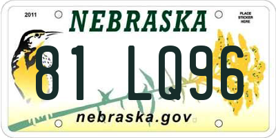 NE license plate 81LQ96