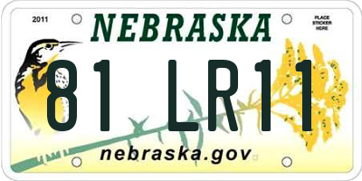 NE license plate 81LR11