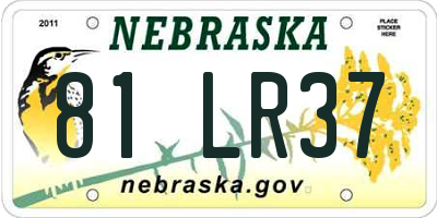 NE license plate 81LR37