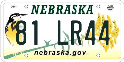 NE license plate 81LR44
