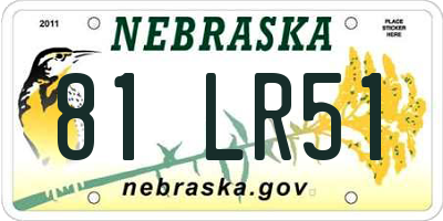 NE license plate 81LR51