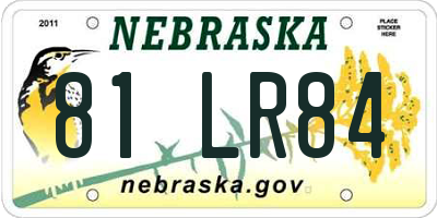 NE license plate 81LR84