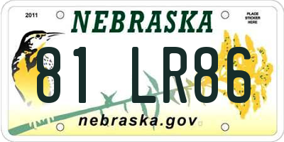 NE license plate 81LR86