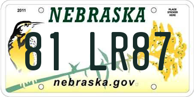 NE license plate 81LR87