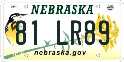 NE license plate 81LR89