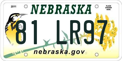 NE license plate 81LR97