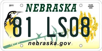 NE license plate 81LS08