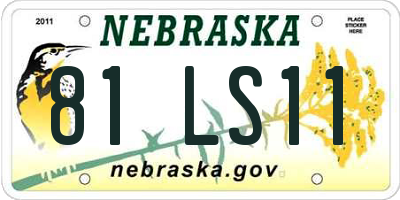 NE license plate 81LS11