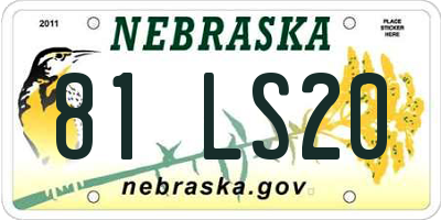 NE license plate 81LS20