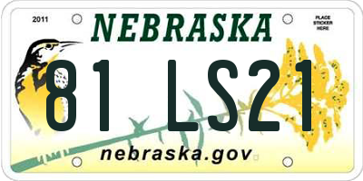 NE license plate 81LS21