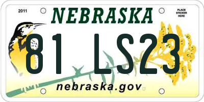 NE license plate 81LS23