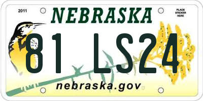 NE license plate 81LS24